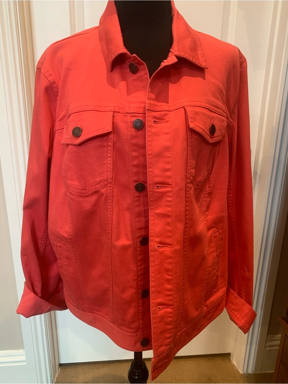 Talbots Coral Denim Jacket